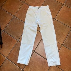 Madewell double knee straight white pants 25P